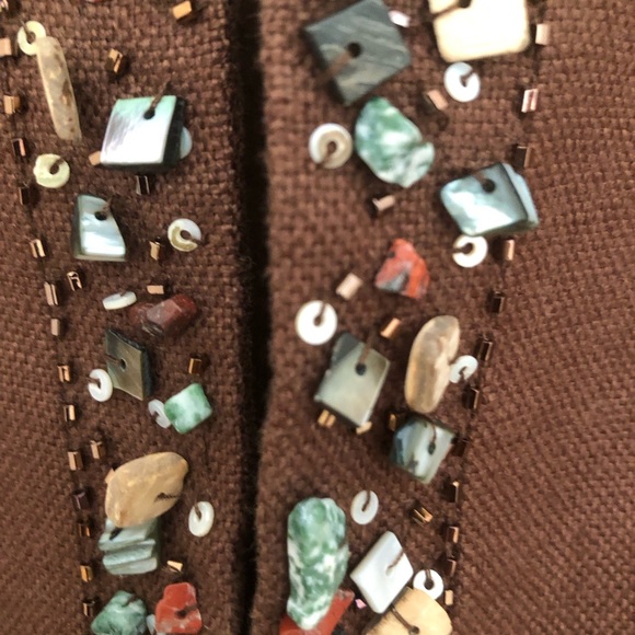 BCBG Max Azria “Gemma” Chocolate Brown Bolero Beaded Blazer. Size S. - Picture 2 of 4